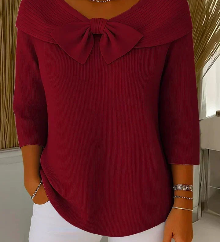 Tivella | Jumper with Bow and Round Neckline