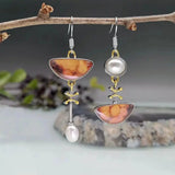Authentic Orange Gemstone Earrings