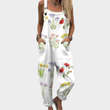 Latzhose mit weißen Wildblumen