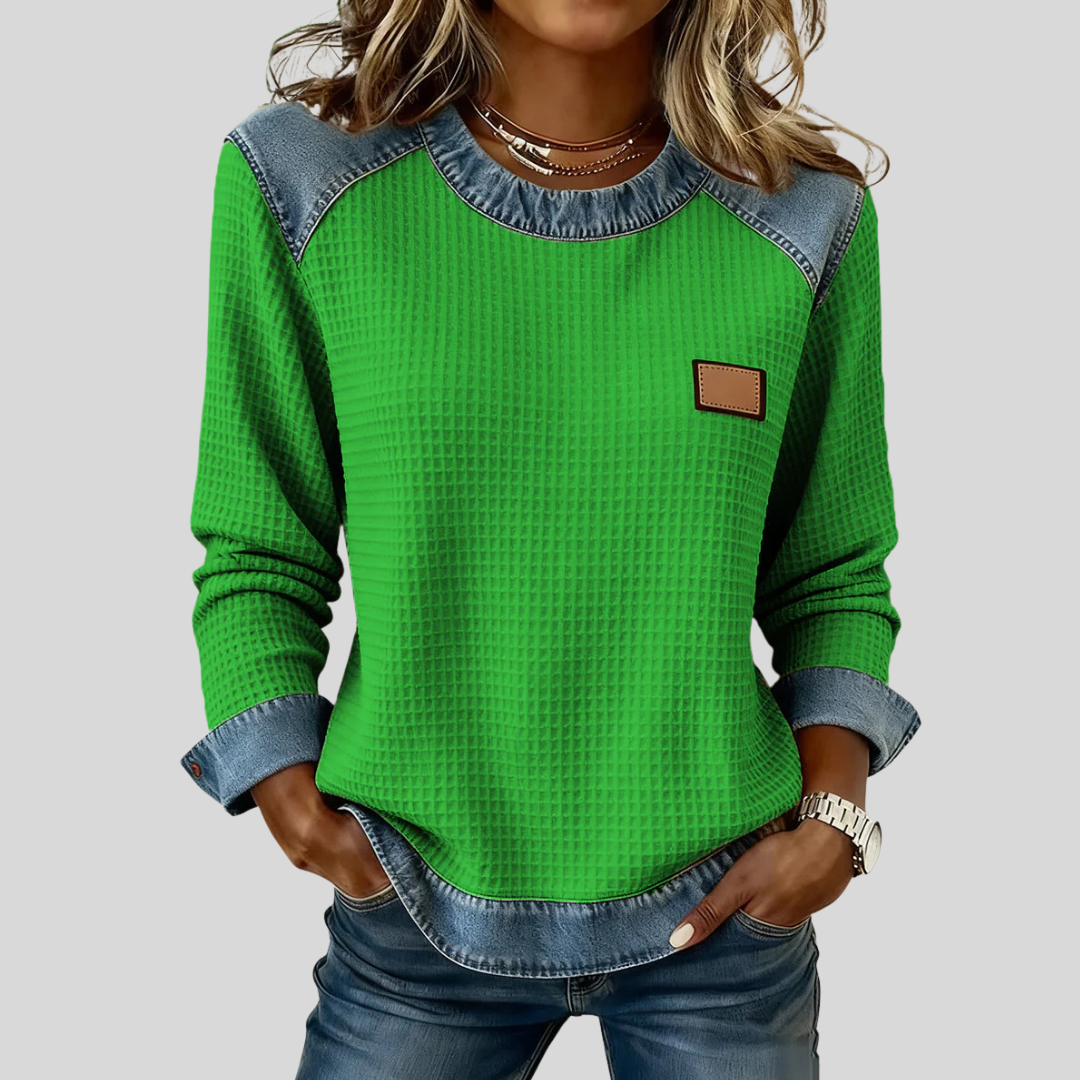 Gloria | Two-Tone Waffle Sweatshirt