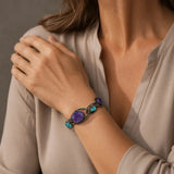 Oval Gemstone Cuff Bracelet
