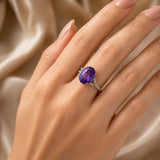 Stunning Silver Ring with Iconic Amethyst Zirconia
