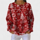 Dörthe™ | Pullover mit Weihnachtsmotiven in Rot