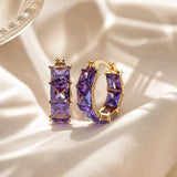 Princess-Cut Hoop Earrings