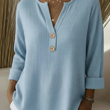 Henley Button Top for Women